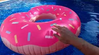 Giant Pink Donut with Sprinkles Pool Float Inflatable - Unboxing