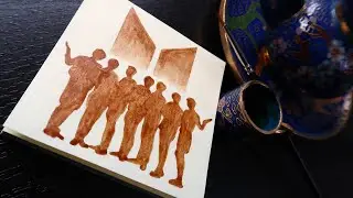 Drawing the BTS Silhouette Logo with Coffee