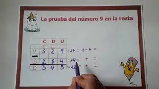Prueba del número 9 en la resta.