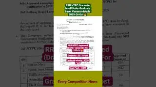 RRB NTPC Approved (Draft ) Vacancies For 2025-26 Total Vacancy 8875🔥|#rrbntpc #rrbntpcundergraduate
