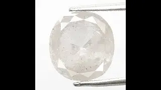 3.99 CT Oval Milky White Salt and Pepper Diamond: Rustic Wedding Ring Stone