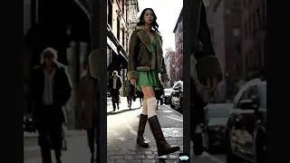 Cozy fall layers 🍂 Green lace + shearling jacket + brown boots + knee-high socks