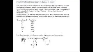 Finding Glucose concentration in Honey part 1