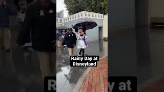 Minnie and Mickey with umbrellas! // Disneyland