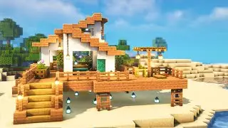 How to Build a Beach House in Minecraft! (REMASTERED)