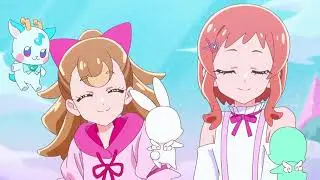Wonderful Precure Episode 24-All the Animal kirarin thank the Precure +Satoru for saving them