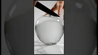 🍏 Cutting a Glass Apple | Ultra Satisfying ASMR ✨🔪 #ASMR #GlassApple #Satisfying