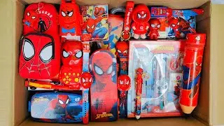 Unboxing Satisfying Spiderman Stationery📚 School Bag, Sharpener, video Game, Sharpener, Geometry Box