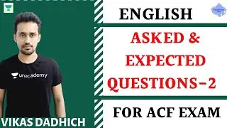 Asked & Expected Questions of English in ACF EXAM | Part-2 | English | ACF Exam 2021 | Vikas Dadhich