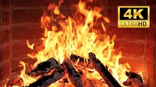 🔥 Cozy Fireplace Ambience 4K (12 HOURS) - Relaxing Crackling Fire & Burning Logs for UHD TV