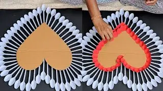Amazing Home Decoration craft ideas | Waste cardboard and plastic spoon using Room decor | DIY decor
