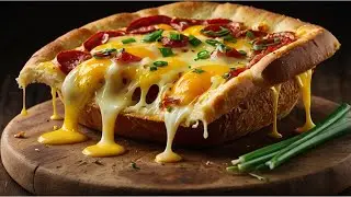 Crispy Cheesy Bread with Egg & Pepperoni | 10-Minute Snack Idea