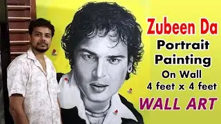Live Acrylic Portrait: Zubeen Da . Wall Painting 