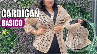 ❤️Cómo TEJER CON GANCHO O CROCHET UN SACO O CARDIGAN CON PUNTADA BÁSICA | Yo Tejo con Laura Cepeda❤️