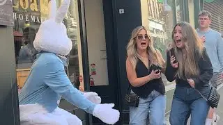 People Amused by the Moving Statue of Easter Bunny🐰😁