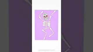 Поделка скелета из ватных палочек 💀 💀