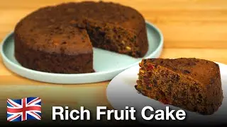 e45 Rich Fruit Cake for Christmas. Recipe for British Xmas cake, a traditional homemade fruit cake