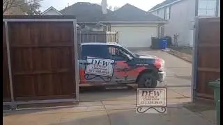 Large Wooden Slide Gate - DFW Fence Contractor
