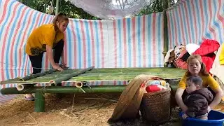 Single mom builds a strong bamboo bed alone - Inspiring DIY village project