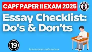 19. Essay: Do's & Dont's ||  Full Length Question Paper for CAPF Paper II 2025 Exam - Join Telegram
