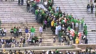 Notre Dame Football Players Walking Onto Field