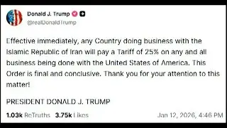 Trump says US to hit Iran's trading partners with tariffs (Truth Social) | AFP