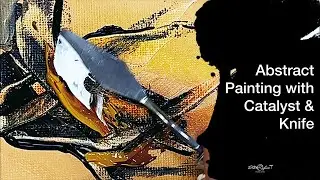 Abstract acrylic painting with paintbrush, catalyst wedge & knife - start to end - full tutorial