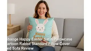 🐇 Libaoge Happy Easter Satin Pillowcase Cartoon Rabbit Standard Pillow Cover Bed Sofa Review 🐇