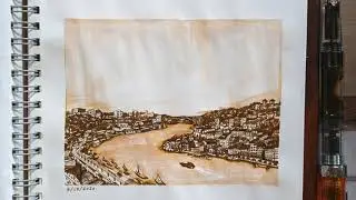Another summer day drawing in my book // ink & water drawing time-lapse
