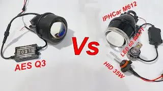 Foglamp BiLED AES Q3 VS IPHCar M612 LED & HID