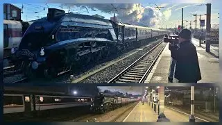 60007 Sir Nigel Gresley Battles the cold weather conditions at Doncaster railway Station 2025