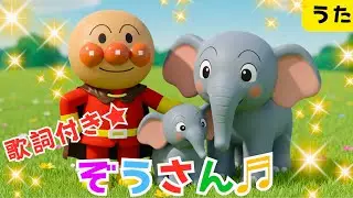 【童謡　ぞうさん♪】アンパンマン　歌詞付き　こどものうた　知育　歌　童謡　おかあさんといっしょ　赤ちゃん喜ぶ　＃面包超人　＃Anpanman　＃호빵맨　＃أنبانمان