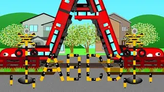ABCDを踏切で組み立てる知育アニメ