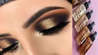 Golden smokey eye makeup tutorial step by step easy eye look // Hoorain Fatima vlog 