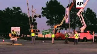 A jumbo jet that carried space shuttles is slowly traveling through Houston and will be displayed at