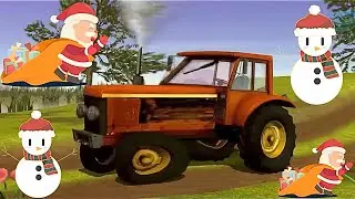 EL POLLITO PIO TRACTOR SÚPER GRANDE PAPÁ NOEL VOLADOR Y MUÑECO DE NIEVE 3D