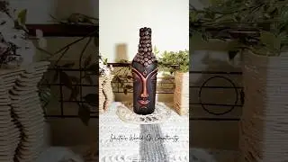 Buddha Face On Bottle 🌻 #bottleart #diy #shorts
