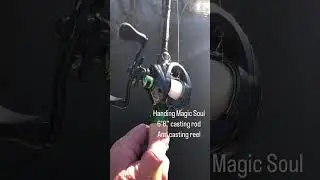 Handing magic soul rod and reel #fishing #wildtroutfishing #fishingmethod #bassfishing