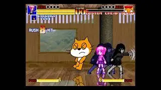 MUGEN:Natsuki And Yuri (Both 12p) Vs Custom Cheap Scratch Cat -R