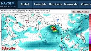 Cyclone Sitrang NAVGEM Modal Track ,Udisa Bangal Heavy to very heavy rain wind 80-110kmh #tufantrack