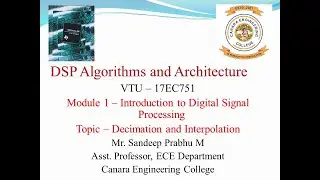 VTU DSPA 17EC751 M1L4 Decimation and Interpolation