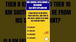 🧭 Can You Guess His Final Position? 🤔 | RRB Direction Sense Puzzle | 8 km East Trick 💡