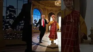 Trump's CRAZY Cha-cha with Tang Monk (Tripitaka)! #shorts #funnyvideo #trump #funny #dance