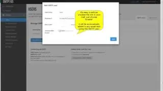 SMTP2GO Tutorial - 02 Add New User, Enable Limits, Add Auto Unsubscribe Link