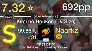 7.32⭐Naarkz | Okazaki Taiiku - Kimi no Bouken (TV Size) [Your Adventure!] +DT #17 692pp 99.86% FC