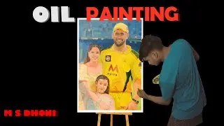 MY FIRST ART VLOG | DHONI OIL PAINTING  | #dhoni