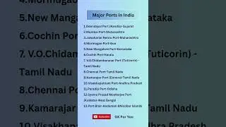 Major Ports in India #Shorts #ports #gk #viral #explore