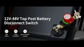 250A 12-48VDC Top Post Battery Disconnect Switch: 3D View & Wiring