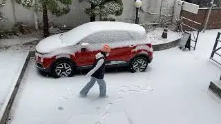 韓國🇰🇷下初雪啦 ❄️ 大雪中的韓國好浪漫喔～☃️白茫茫一片🤍第一次打雪仗