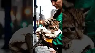 😭 Lynx Kitten Trapped in Storm Drain! Rescue Miracle ❤️ #cat #cats #shorts